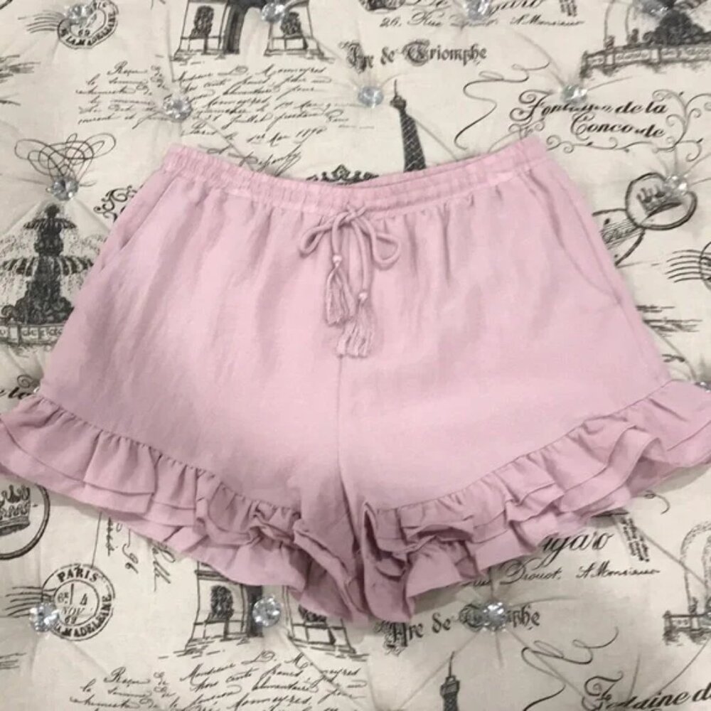 LOST + WANDER Ruffle Hem Drawstring Shorts - Picture 3 of 7
